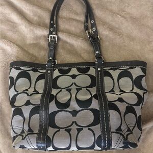 Coach Black and Gray Tote Bag